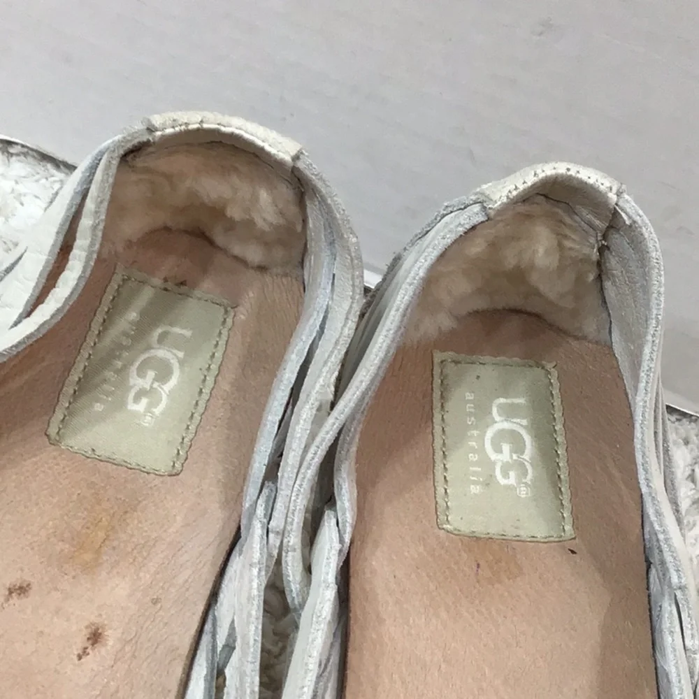 UGG cream nubuck leather Cicily espadrille 7.5